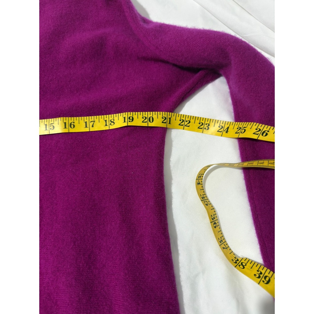 Charter Club 100% Cashmere Sweater L Magenta Purple Boat Neck High Low - Picture 7 of 8
